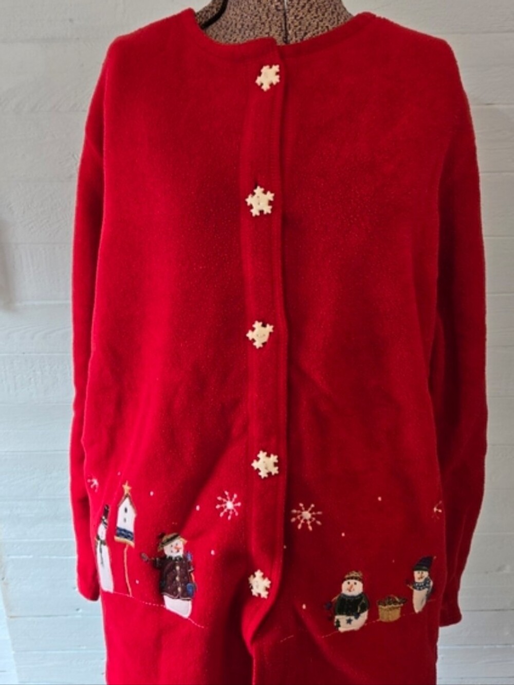 Vintage Premier International Ladies Plus Fleece Button Up Sweater Size XL